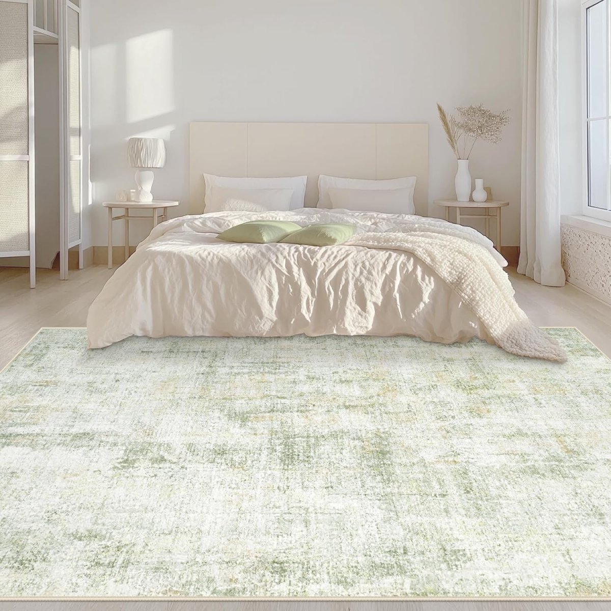 Area Rugs 6x9 Living Room: Washable Rug Modern Abstract Large Rug Soft Non Slip Neutral Rugs Stain Resistant Indoor Carpet for Bedroom Kitchen Dining Room Table Nursery Home Office Rugs(Beige,6x9) - Homesidy.com