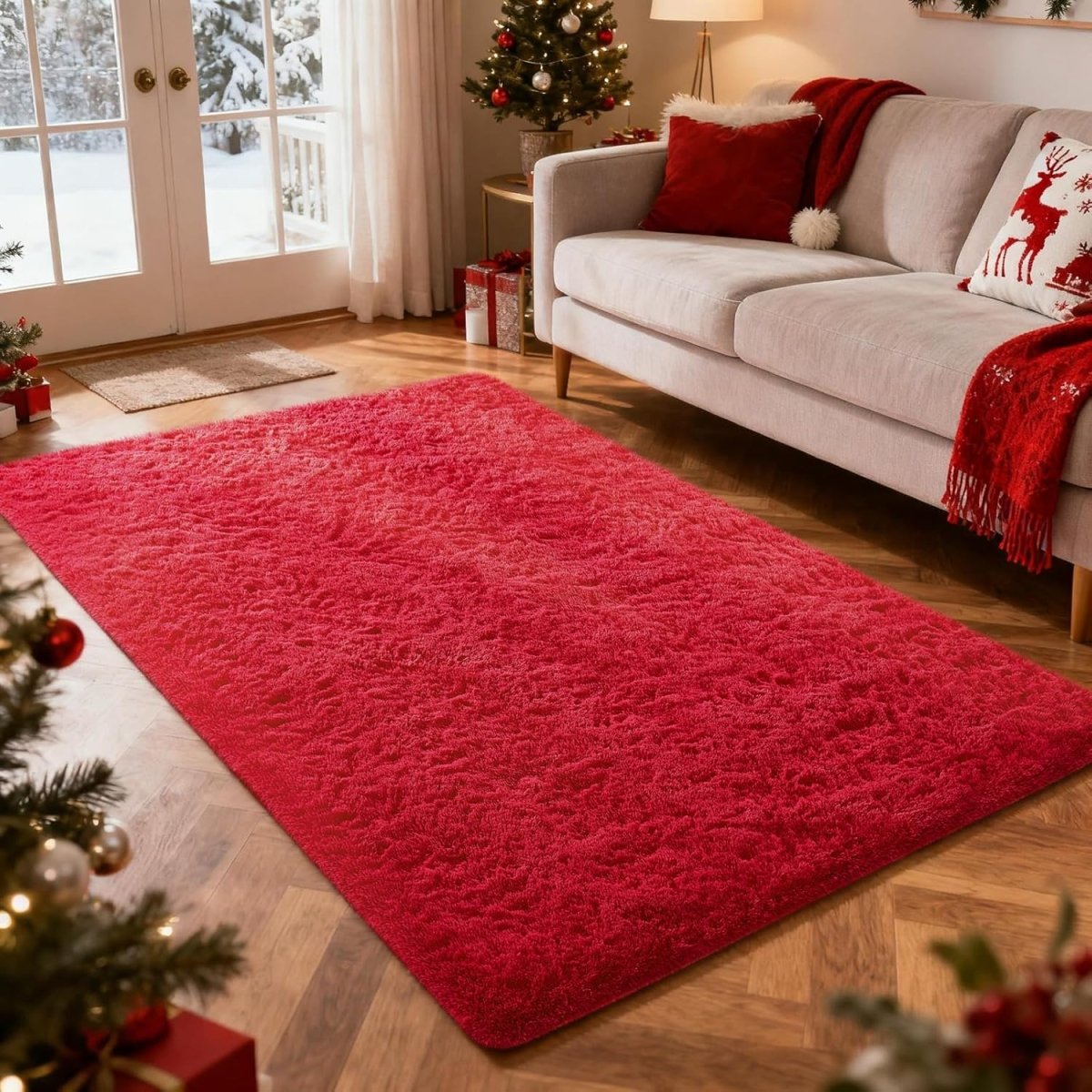 Ophanie Area Rugs for Living Room Bedroom, Upgrade Non - Slip Fluffy Soft Grey Shag Carpet, Indoor Floor Gray 4x6 Fuzzy Shaggy Living Room Plush Rug for Kids Home Dorm Decor Aesthetic - Homesidy.com