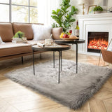 Ashler Faux Fur Rug, Fluffy White Small Sheepskin Rug, Ultra Soft 2x3 Ft Mat, Machine Washable Shag Mats, Nursery Throw for Bed, Living, Kids Room - Homesidy.com