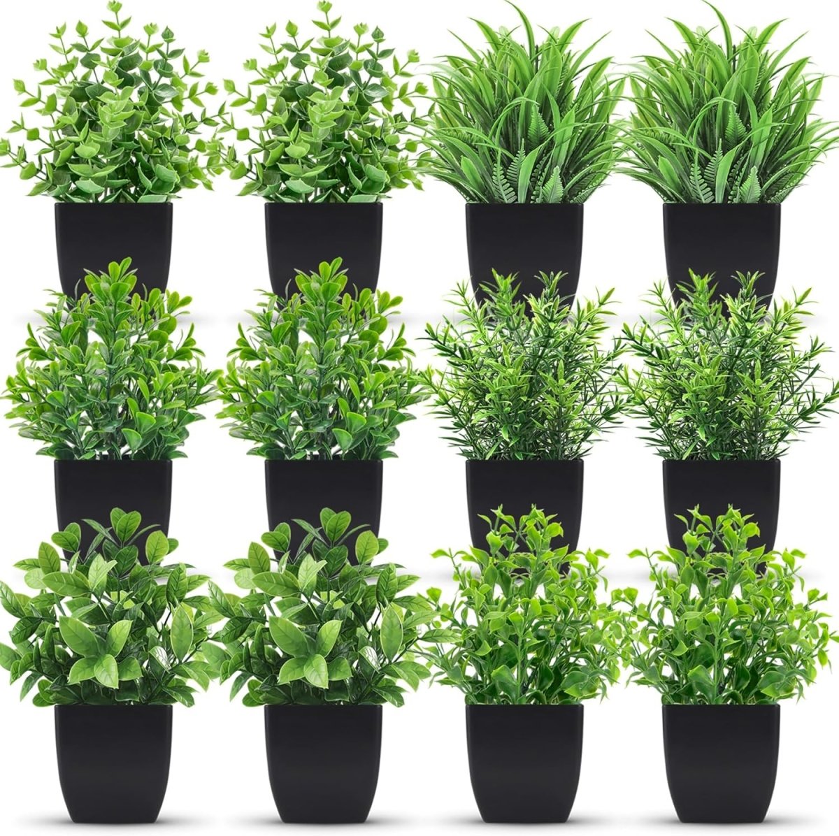 Der Rose 4 Pack Fake Plants Mini Artificial Greenery Potted Plants for Home Decor Indoor Office Table Room Farmhouse Bathroom Decor - Homesidy.com