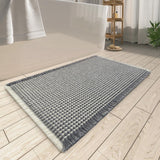 AMOAMI Upgraded Waffle Bath Mat, Super Absorbent Non Slip Bath Mats for Bathroom Floor, Machine Washable Bathroom Rugs with Tassels, Rubber Backed Bathroom Mats, Ultra Soft, 18&34; x 30&34;, Brown - Homesidy.com