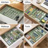 ukeetap Extra Large Expandable Silverware Organizer, BPA - Free Food - Safe Cutlery Flatware Organizer, Kitchen Utensil Drawer Organizer, Adjustable Silverware Holder for Spoons Forks Knives, Black - Homesidy.com