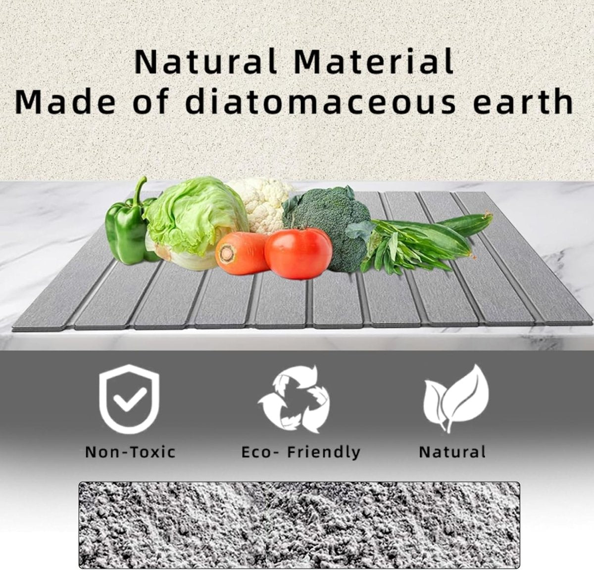 Stone Drying Mat for Kitchen Counter, Collapsible Dish Drying Mat, Fast Drying Diatomaceous Earth Dish Drying Mats, Water Absorbent Diatomite Kitchen Mat (white, medium) - Homesidy.com