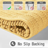 Yimobra Bathroom Rugs Non Slip Washable - Ultra Soft Absorbent Chenille Bath Mat, Quick Dry Shaggy Floor Carpet for Tub Shower, Gray Home Decor Accessories, 24x17 Inch - Homesidy.com