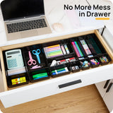 Vtopmart 25 PCS Clear Plastic Drawer Organizers Set, 4 - Size Versatile Bathroom and Vanity Drawer Organizer Trays, Storage Bins for Makeup, Bedroom, Kitchen Gadgets Utensils and Office - Homesidy.com