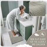 Yimobra Bathroom Rugs Non Slip Washable - Ultra Soft Absorbent Chenille Bath Mat, Quick Dry Shaggy Floor Carpet for Tub Shower, Gray Home Decor Accessories, 24x17 Inch - Homesidy.com