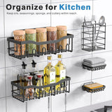EUDELE 5 - Pack Rustproof Stainless Steel Shower Caddy Set– No Drill Adhesive Bathroom Organizer, Space - Saving Shower Shelves for Apartment Essentials, Bathroom/Kitchen Storage Home Decor - L Size - Homesidy.com