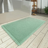 AMOAMI Upgraded Waffle Bath Mat, Super Absorbent Non Slip Bath Mats for Bathroom Floor, Machine Washable Bathroom Rugs with Tassels, Rubber Backed Bathroom Mats, Ultra Soft, 18&34; x 30&34;, Brown - Homesidy.com