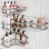 Youvip Shower Caddy Corner with Soap Holder, No Drilling Shower Shelves - Rustproof, Adhesive Shower Organizer Corner for Dorm. Black, 4 - Pack - Homesidy.com