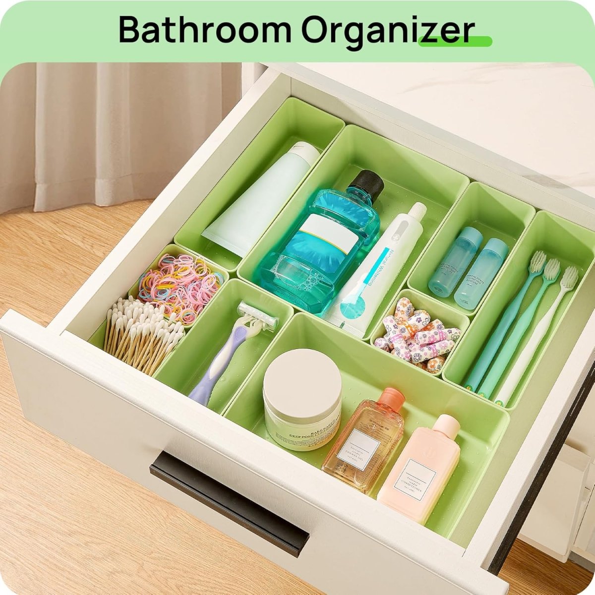 Vtopmart 25 PCS Clear Plastic Drawer Organizers Set, 4 - Size Versatile Bathroom and Vanity Drawer Organizer Trays, Storage Bins for Makeup, Bedroom, Kitchen Gadgets Utensils and Office - Homesidy.com