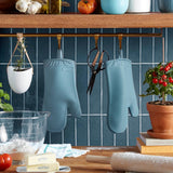 KITCHENAID Ribbed Soft Silicone Oven Mitt 2 - Pack Set, 7.5&34;x13&34;, Milkshake - Homesidy.com