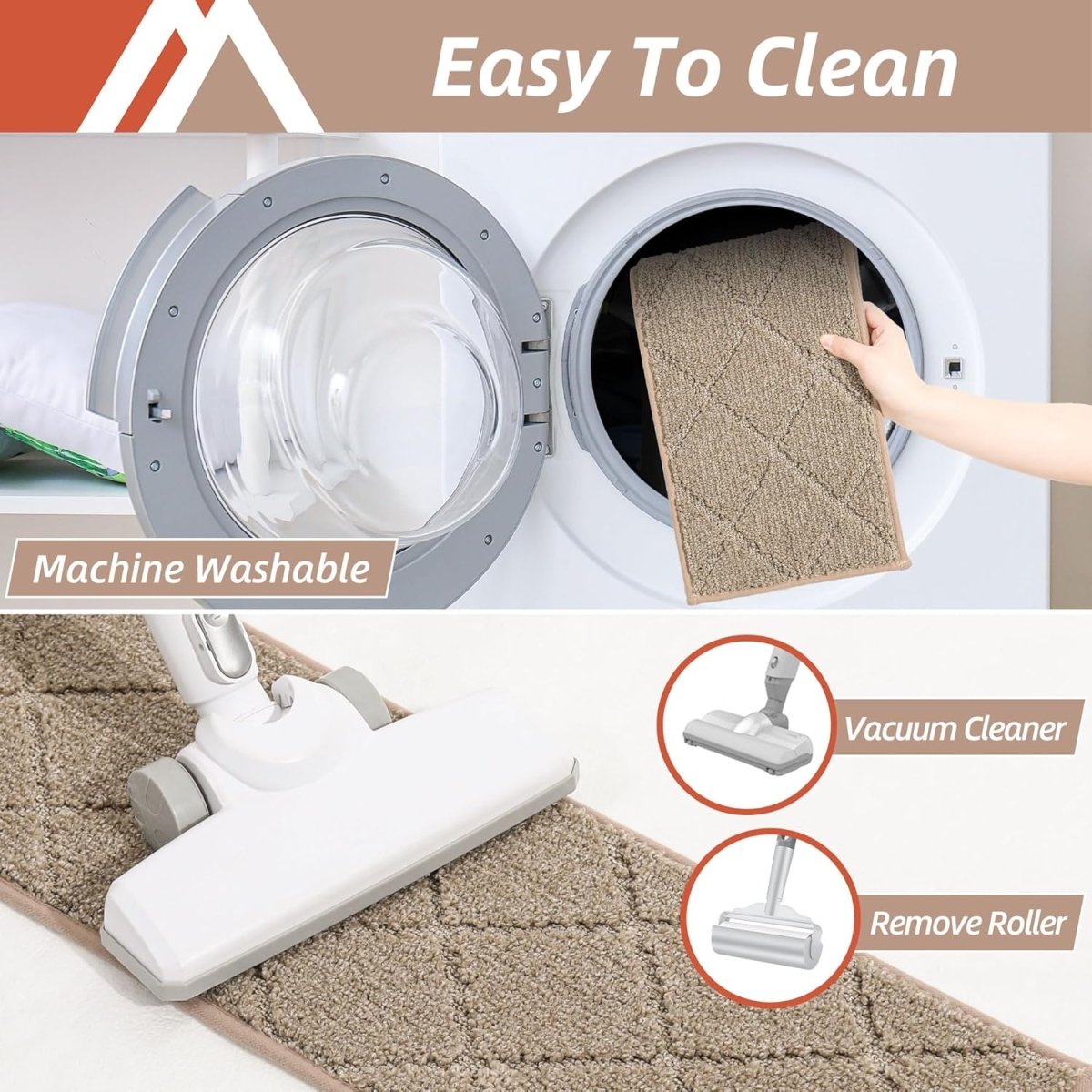COSY HOMEER Edging Stair Treads Non - Slip Carpet Mat 28inX9in Indoor Stair Runners for Wooden Steps, Edging Stair Rugs for Kids and Dogs, 100% Polyester TPE Backing (15pc, Beige) - Homesidy.com