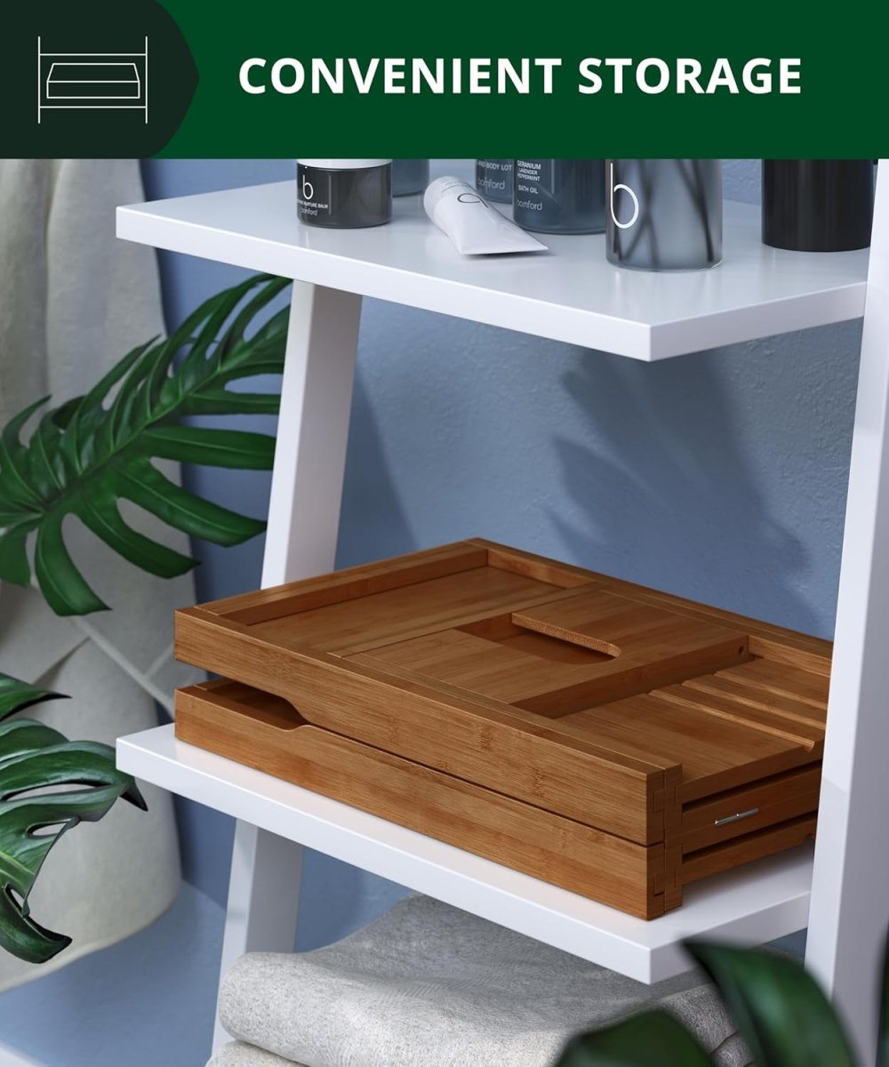 ROYAL CRAFT WOOD Bathtub Tray Caddy for Tub, Bamboo Bath Shelf, Premium Foldable Wood Bath Table, Expandable Bathtub &amp; Bathroom Accessories, New Home Gifts for Mom, Housewarming, Anniversary, Wedding - Homesidy.com