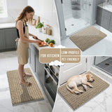 Yimobra Bathroom Rugs Non Slip Washable - Ultra Soft Absorbent Chenille Bath Mat, Quick Dry Shaggy Floor Carpet for Tub Shower, Gray Home Decor Accessories, 24x17 Inch - Homesidy.com