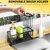 Cisily Kitchen Sink Caddy Organzier with High Brush Holder, Sponge Holder for Sink, 304 Rustproof Stainless, Kitchen Countertop Soap Dispenser Organizer, Kitchen Decor and Accessories - Homesidy.com