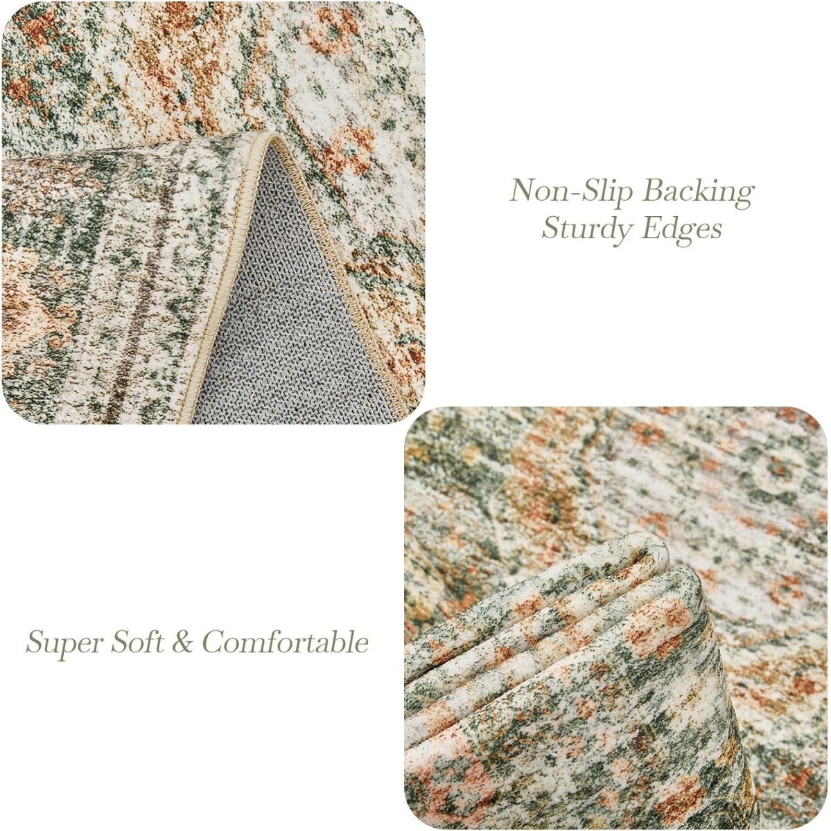 Soalmost Washable Area Rug 8x10, Large Soft Rugs for Living Room Vintage Beige Carpet 8x10 Area Rugs for Bedroom Dining Room Non - Slip Stain Resistant Under Table Rug - Homesidy.com