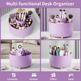 fanado 360° Rotate Makeup Brush Holder Organizer, Makeup Organizers Countertop, Makeup organization and Skincare Storage for Vanity, Desktop, Bathroom (White) - Homesidy.com
