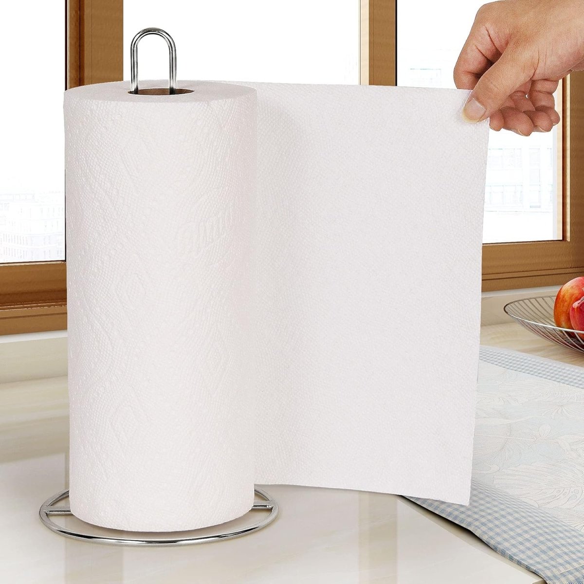 Paper Towel Holder Countertop, OBODING, Kitchen Paper Towel Stand Holder for Kitchen Organization and Storage, Paper Towel Holders for Standard and Large Size Rolls (Black) - Homesidy.com