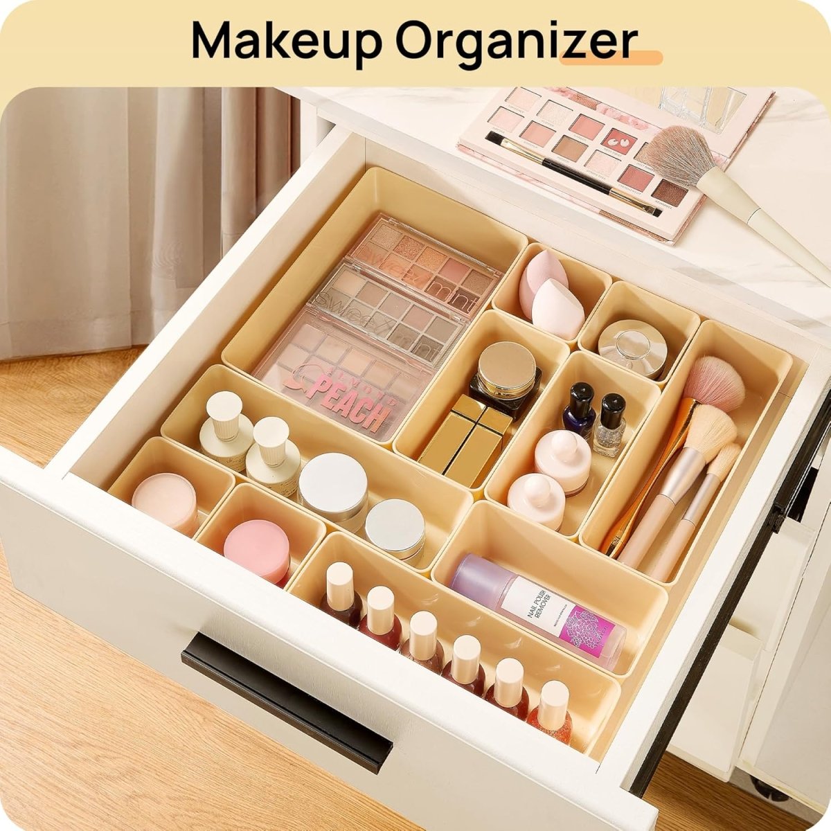 Vtopmart 25 PCS Clear Plastic Drawer Organizers Set, 4 - Size Versatile Bathroom and Vanity Drawer Organizer Trays, Storage Bins for Makeup, Bedroom, Kitchen Gadgets Utensils and Office - Homesidy.com