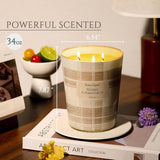 HomeLights Scented Candles for Women &amp; Men, 18oz Candle Jars Aromatherapy 4 - Wick Candle, Ideal for Rustic Modern Home Decor and Gifts, Blueberry Cheesecake - Homesidy.com