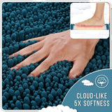 Yimobra Bathroom Rugs Non Slip Washable - Ultra Soft Absorbent Chenille Bath Mat, Quick Dry Shaggy Floor Carpet for Tub Shower, Gray Home Decor Accessories, 24x17 Inch - Homesidy.com