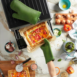 KITCHENAID Ribbed Soft Silicone Oven Mitt 2 - Pack Set, 7.5&34;x13&34;, Milkshake - Homesidy.com