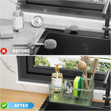 Cisily Kitchen Sink Caddy Organzier with High Brush Holder, Sponge Holder for Sink, 304 Rustproof Stainless, Kitchen Countertop Soap Dispenser Organizer, Kitchen Decor and Accessories - Homesidy.com