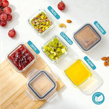 Vtopmart 5Pack 22oz Glass Storage Containers with Lids, Glass Meal Prep Food Container Sets with Snap Airtight Lids for Microwave, Oven, Freezer and Dishwasher, Grey - Homesidy.com