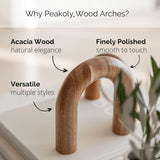 PEAKOLY Wood Arch Decorative Objects - Modern Bookshelf Decor, Coffee Table Sculpture, Floating Shelf Decor Accents, Japandi Home Decorations for Side, Console and Entryway Table - Homesidy.com