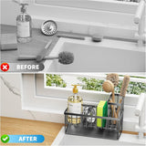Cisily Kitchen Sink Caddy Organzier with High Brush Holder, Sponge Holder for Sink, 304 Rustproof Stainless, Kitchen Countertop Soap Dispenser Organizer, Kitchen Decor and Accessories - Homesidy.com