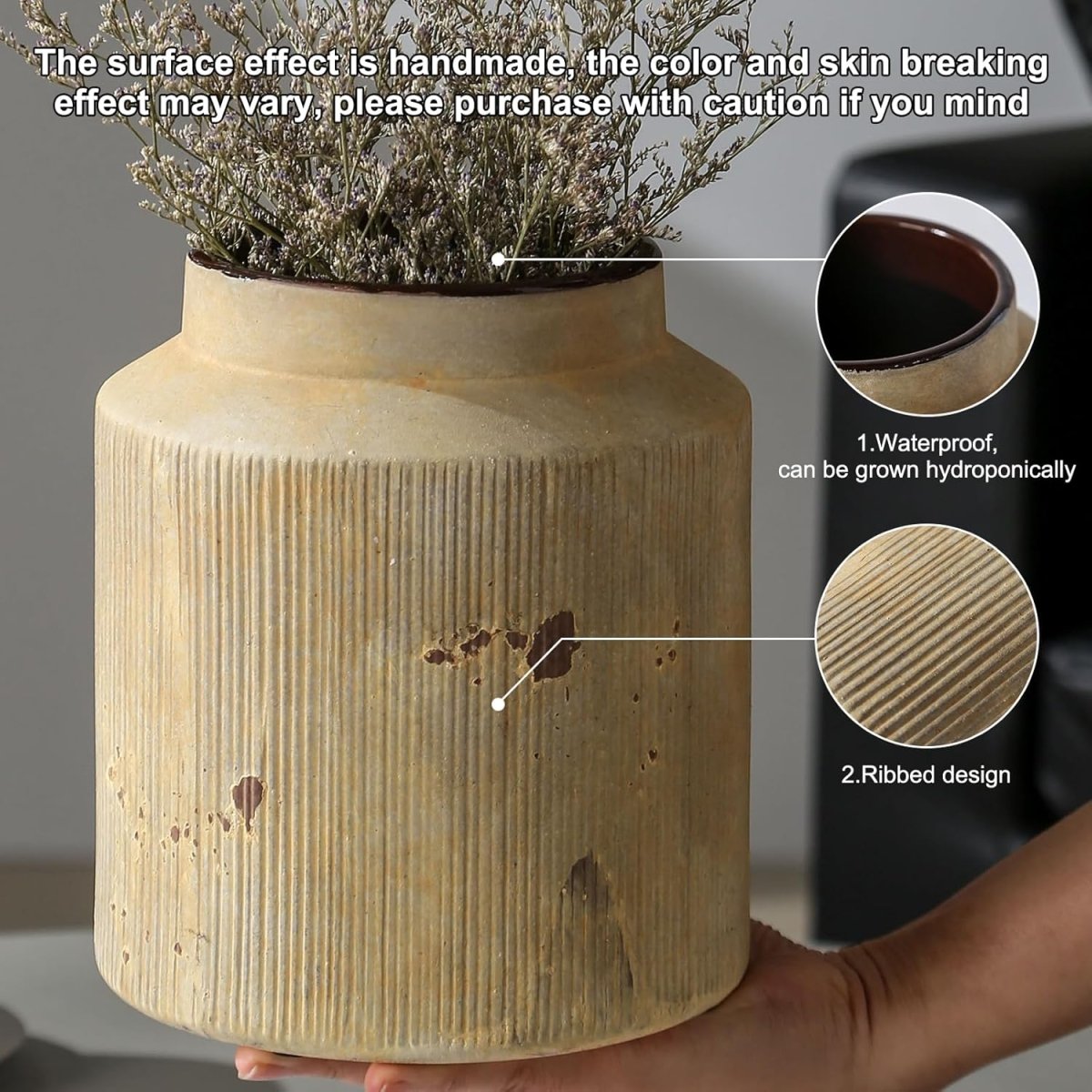 Rustic Vases for Home Decor. Ceramic Vase for Dining Table Decor. Terracotta Decorative Vase 6.1IN. ZSHLXM - Homesidy.com
