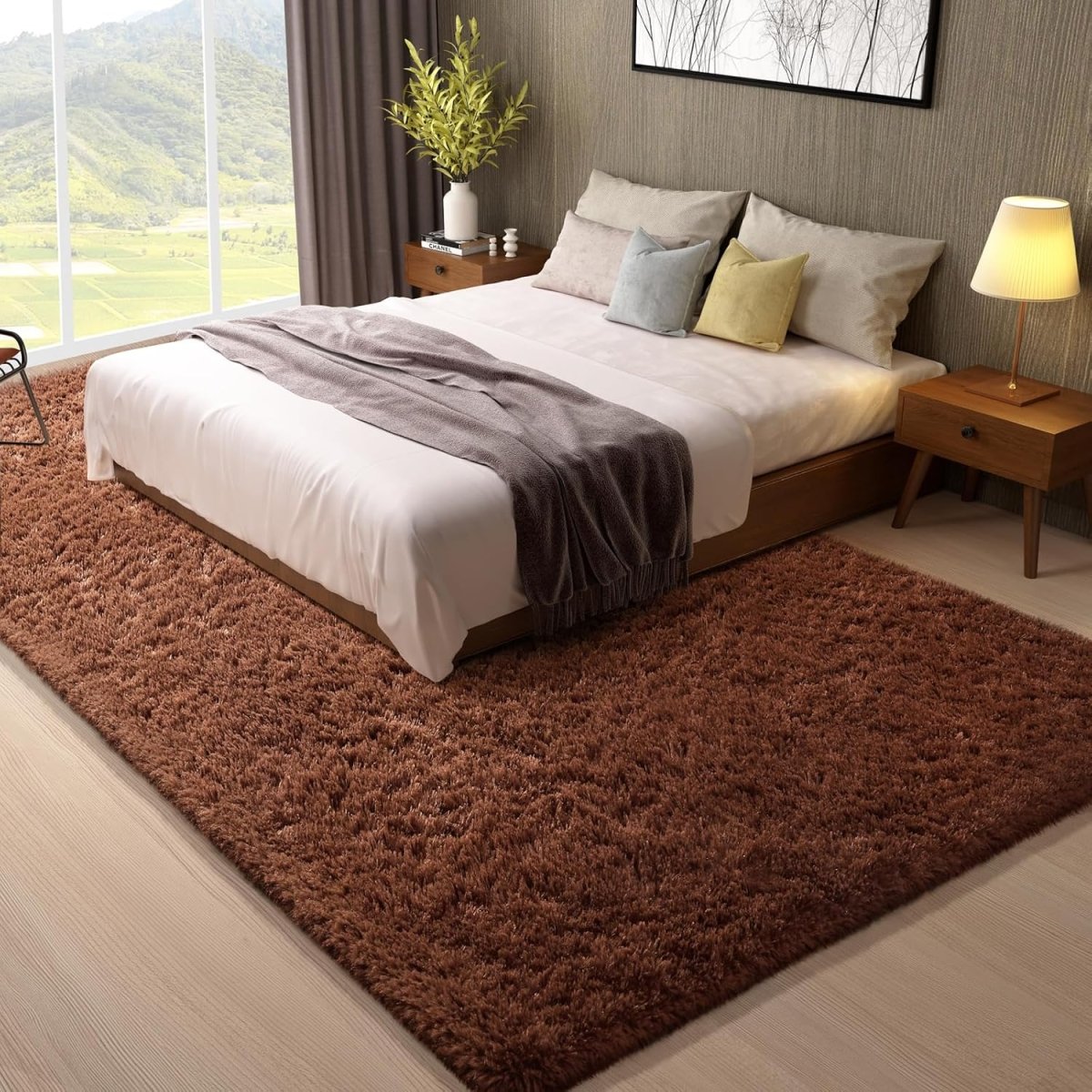 Ophanie Area Rugs for Living Room Bedroom, Upgrade Non - Slip Fluffy Soft Grey Shag Carpet, Indoor Floor Gray 4x6 Fuzzy Shaggy Living Room Plush Rug for Kids Home Dorm Decor Aesthetic - Homesidy.com