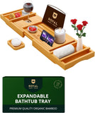 ROYAL CRAFT WOOD Bathtub Tray Caddy for Tub, Bamboo Bath Shelf, Premium Foldable Wood Bath Table, Expandable Bathtub &amp; Bathroom Accessories, New Home Gifts for Mom, Housewarming, Anniversary, Wedding - Homesidy.com