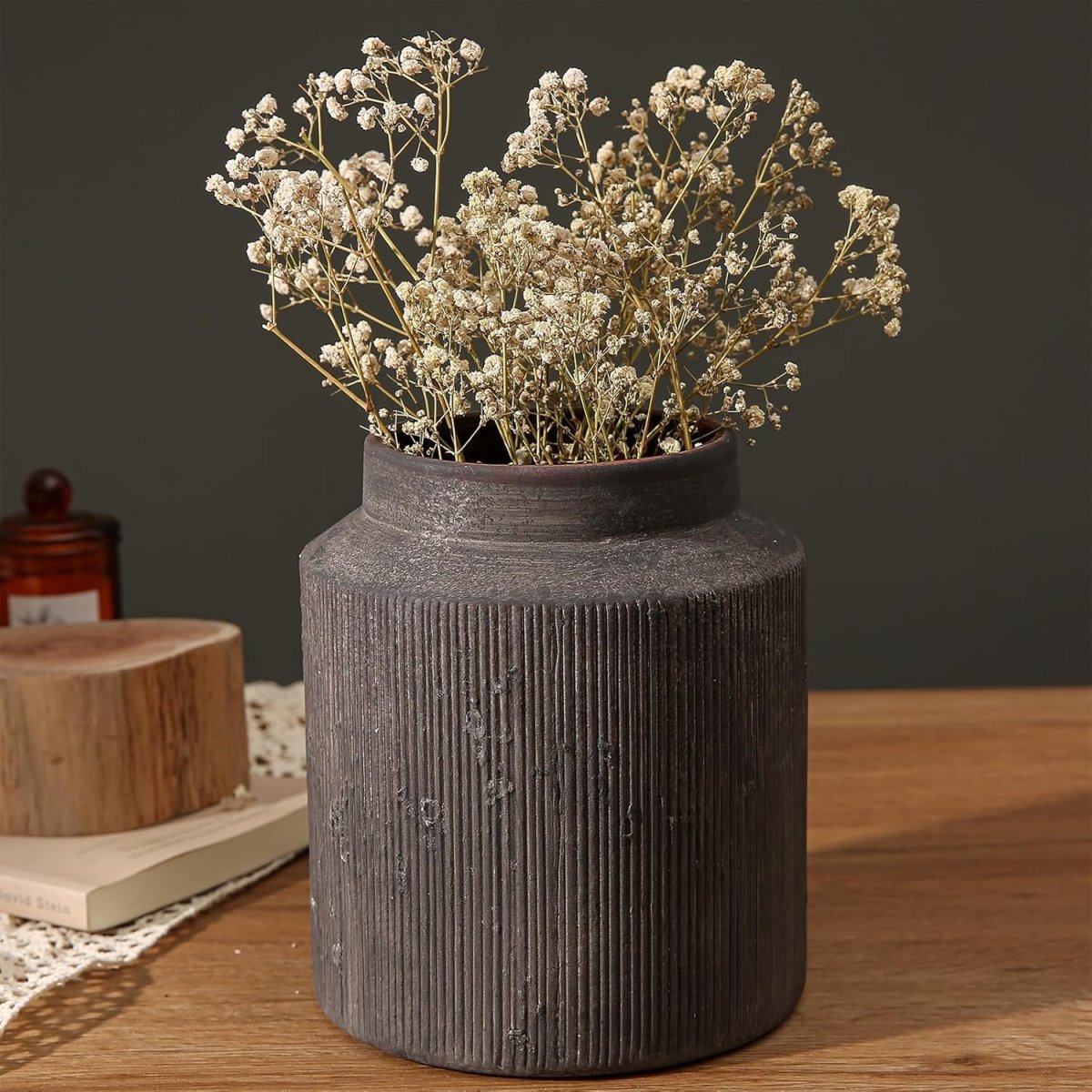 Rustic Vases for Home Decor. Ceramic Vase for Dining Table Decor. Terracotta Decorative Vase 6.1IN. ZSHLXM - Homesidy.com