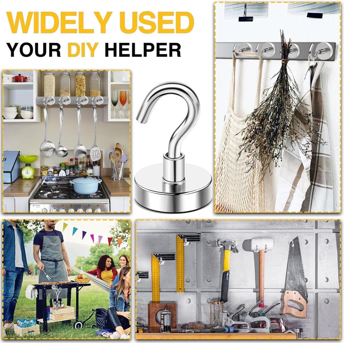 DIYMAG Magnetic Hooks, 30lbs Magnet Hook 2025 Cruise Cabin Ship Essentials Heavy Duty Strong Magnets Refrigerator Fridge Hanging for Classroom Beach Vacation Kitchen Grills Home 20 Pack (Silver) - Homesidy.com