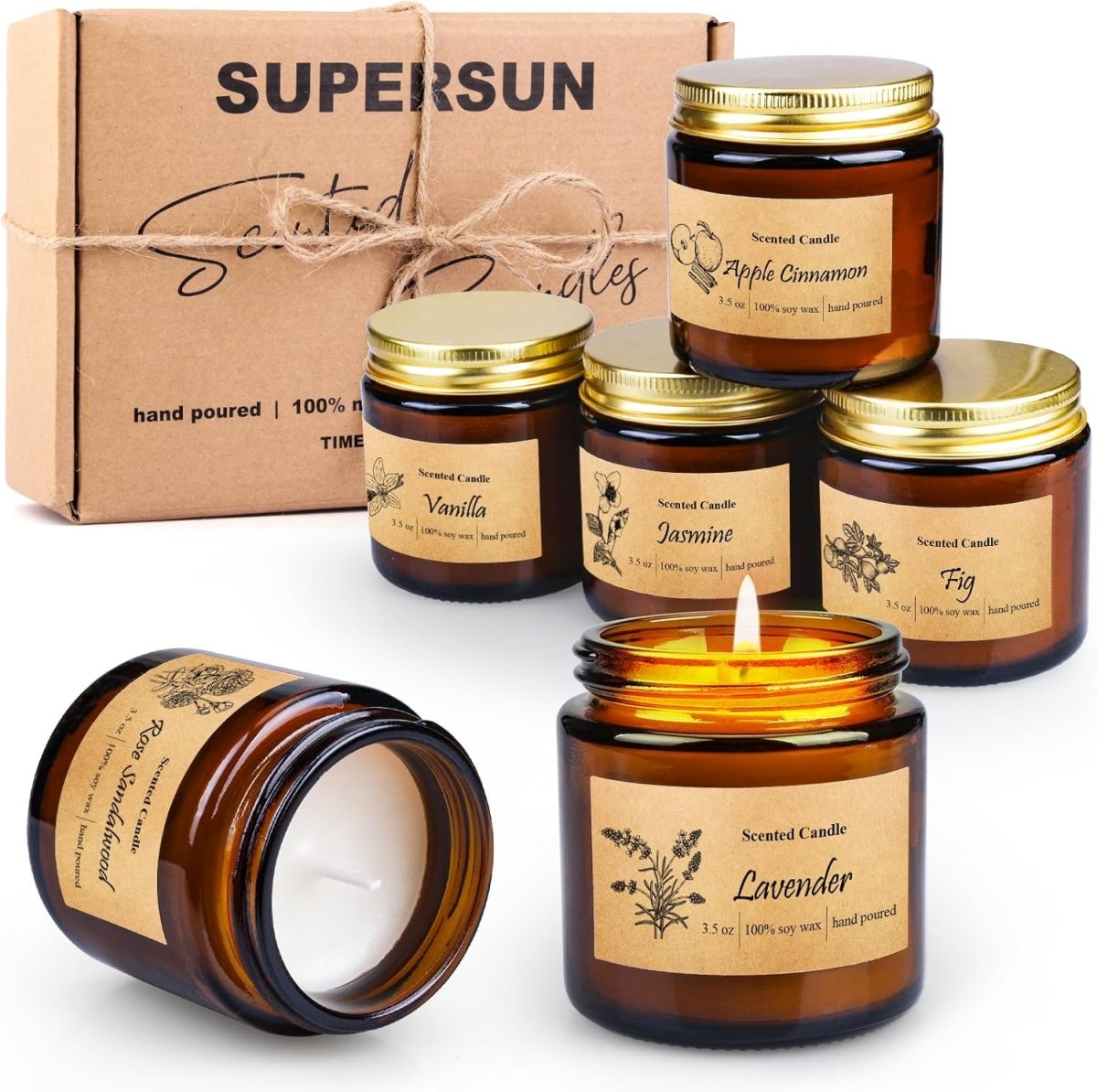 6 Pack Candles for Home Scented, Aromatherapy Jar Candles Gift Set for Women, Long Lasting Burn Soy Wax Candle, Scented Candle Gift Set for Birthday Easter Mothers Day - Homesidy.com