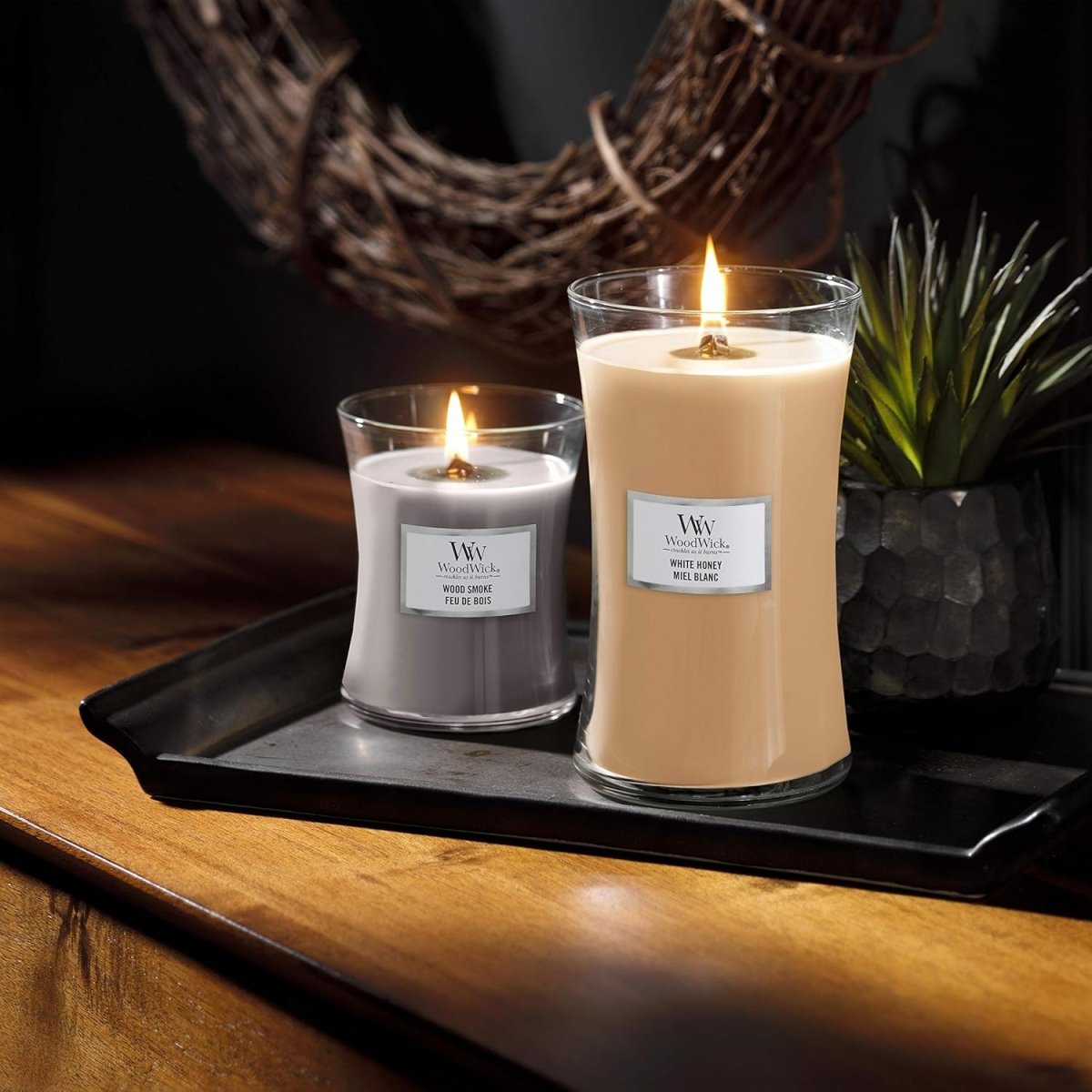 WoodWick Marine Amber Holiday Candle Gifts for Women and Men, 9.7 oz Precious Metals Collection with Crackling Wick - Homesidy.com