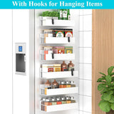 HuggieGems Metal 4 Pack Magnetic Spice Storage Rack Organizer for Refrigerator and Oven, Black Fridge Organizers and Storage - Homesidy.com