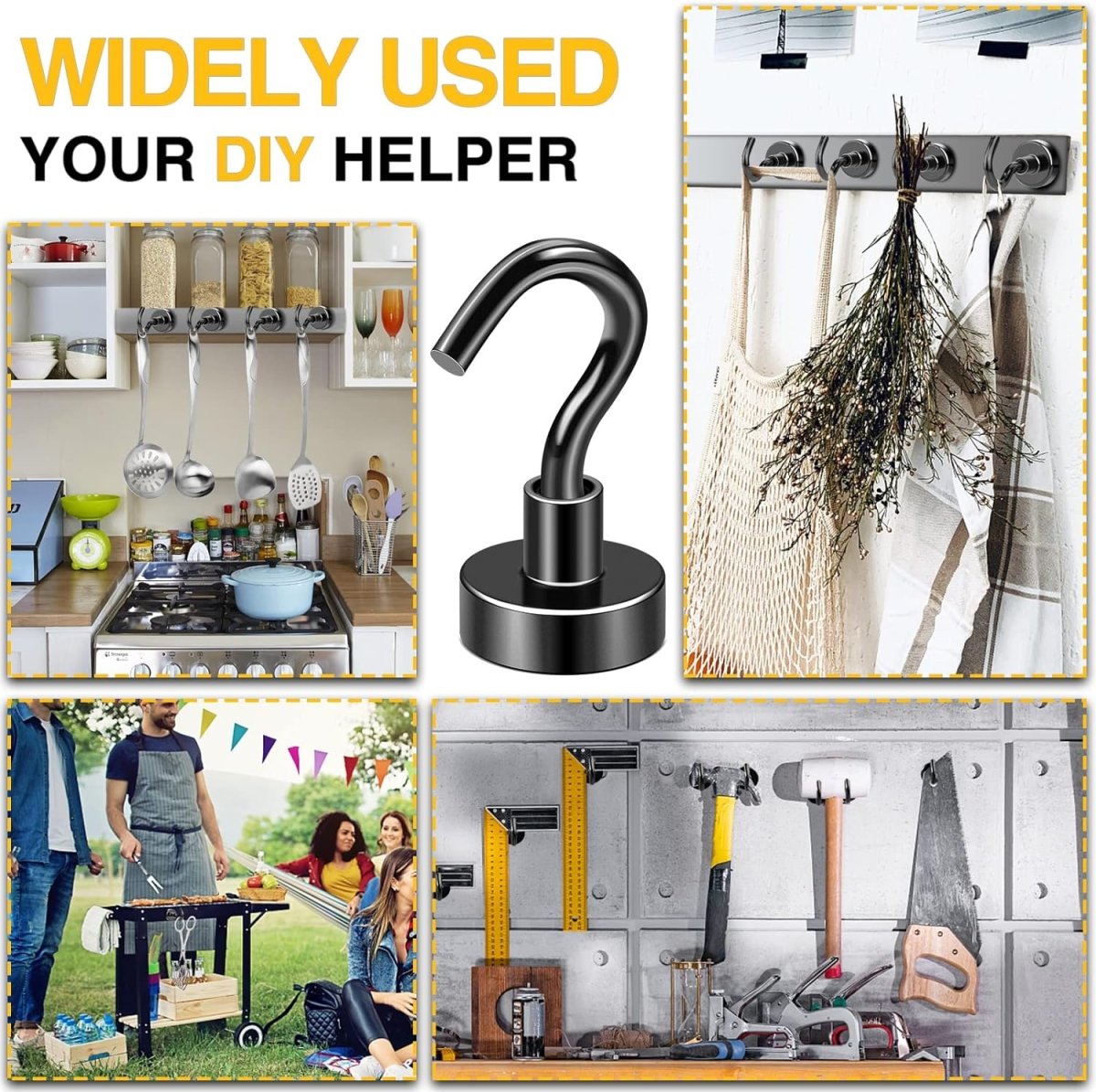 DIYMAG Magnetic Hooks, 30lbs Magnet Hook 2025 Cruise Cabin Ship Essentials Heavy Duty Strong Magnets Refrigerator Fridge Hanging for Classroom Beach Vacation Kitchen Grills Home 20 Pack (Silver) - Homesidy.com
