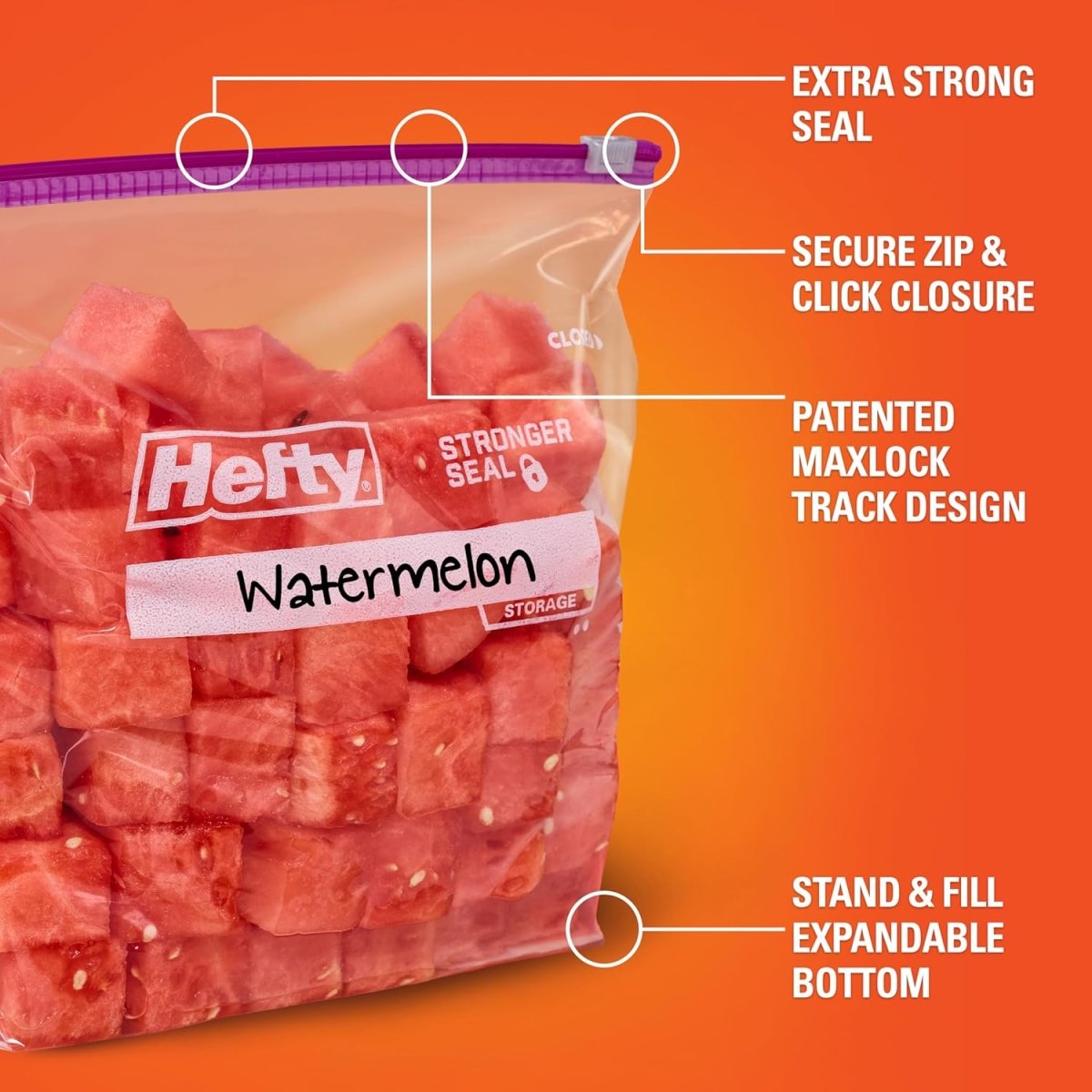 Hefty Slider Kitchen Storage Bags, Gallon Size, 66 Count - Homesidy.com