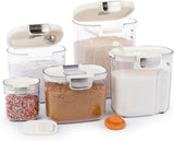 ProKeeper 9 - Piece Airtight Food Storage Container Set – Clear Plastic Flour and Sugar Canister Set with Magnetic Accessories for Kitchen Organization (Grey, 9 - Piece) - Homesidy.com