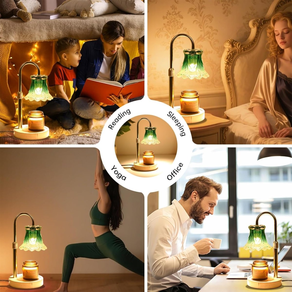 GEEZO Fragrance Candle Warmer Lamp，Electric Candle Warmer with Timer &amp; Dimmer，Mom Christmas Birthday Gifts for Women, House Warming Gifts New Home Bedroom Decor - Homesidy.com