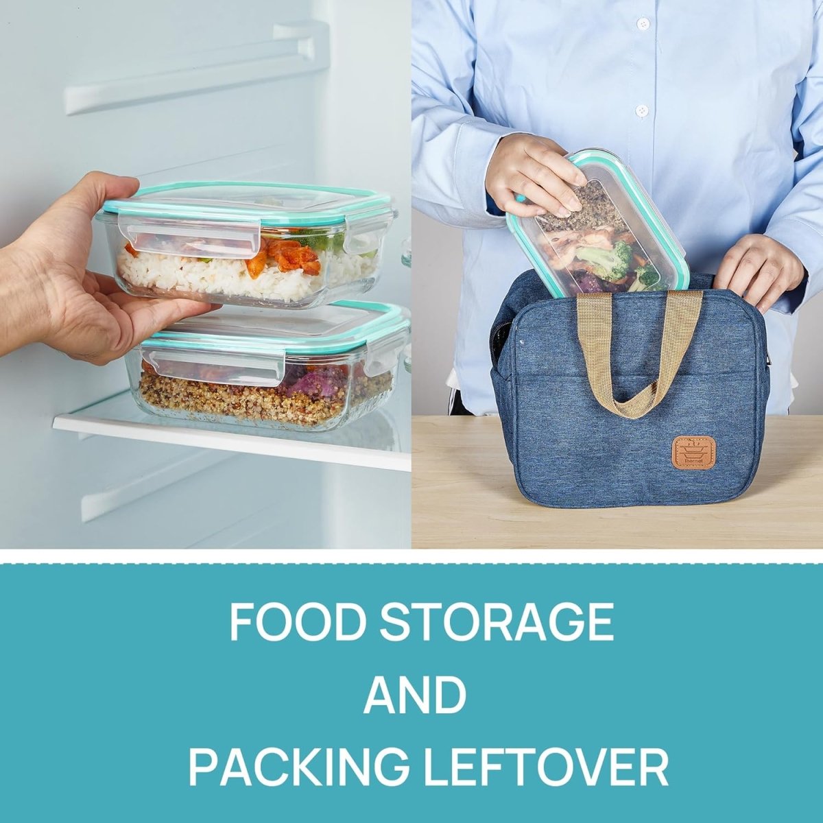 Vtopmart 5Pack 22oz Glass Storage Containers with Lids, Glass Meal Prep Food Container Sets with Snap Airtight Lids for Microwave, Oven, Freezer and Dishwasher, Grey - Homesidy.com
