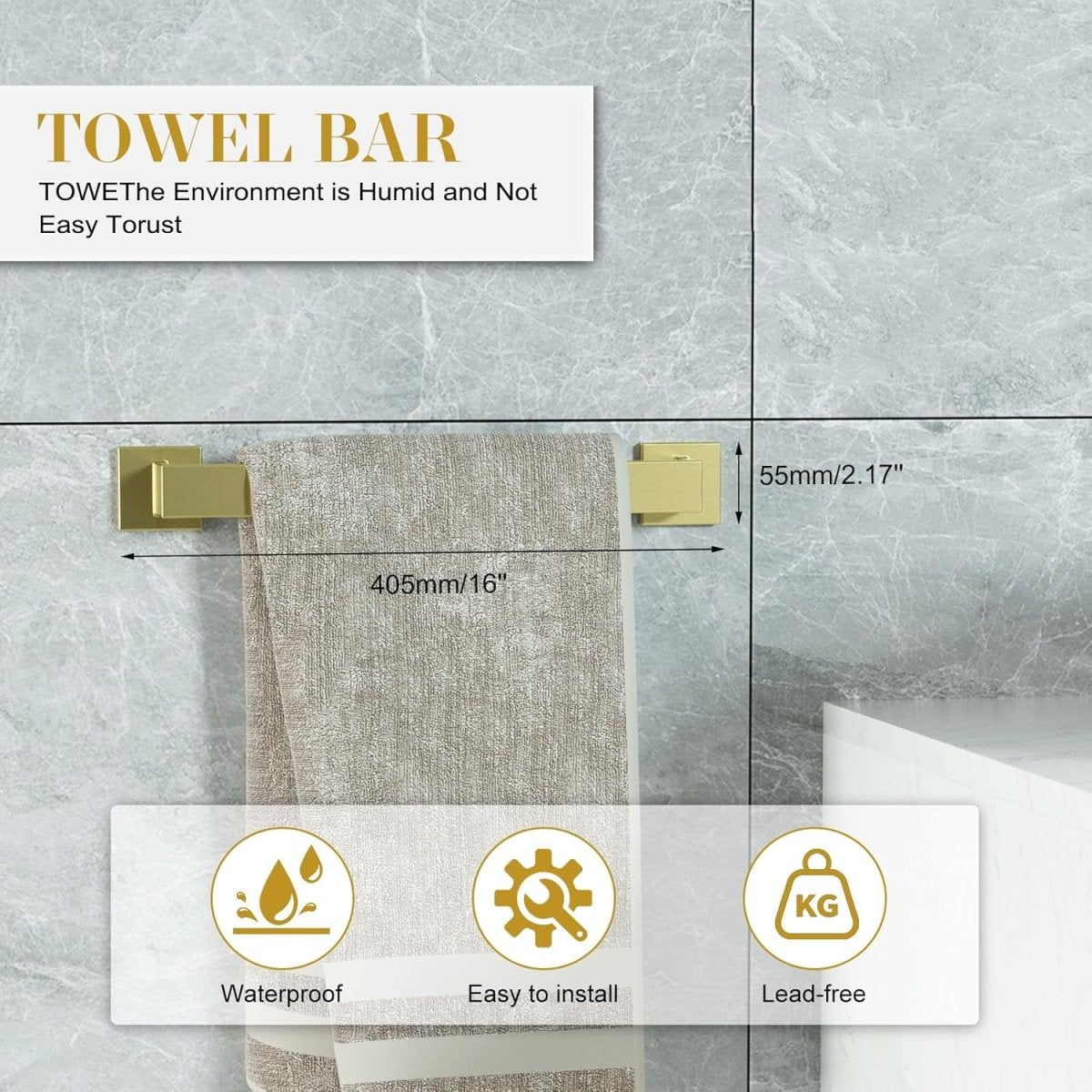 5 - Pieces Matte Black Bathroom Hardware Accessories Set, SUS304 Stainless Steel Bath Towel Bar Set, Towel Racks for Bathroom Wall Mounted. - Homesidy.com