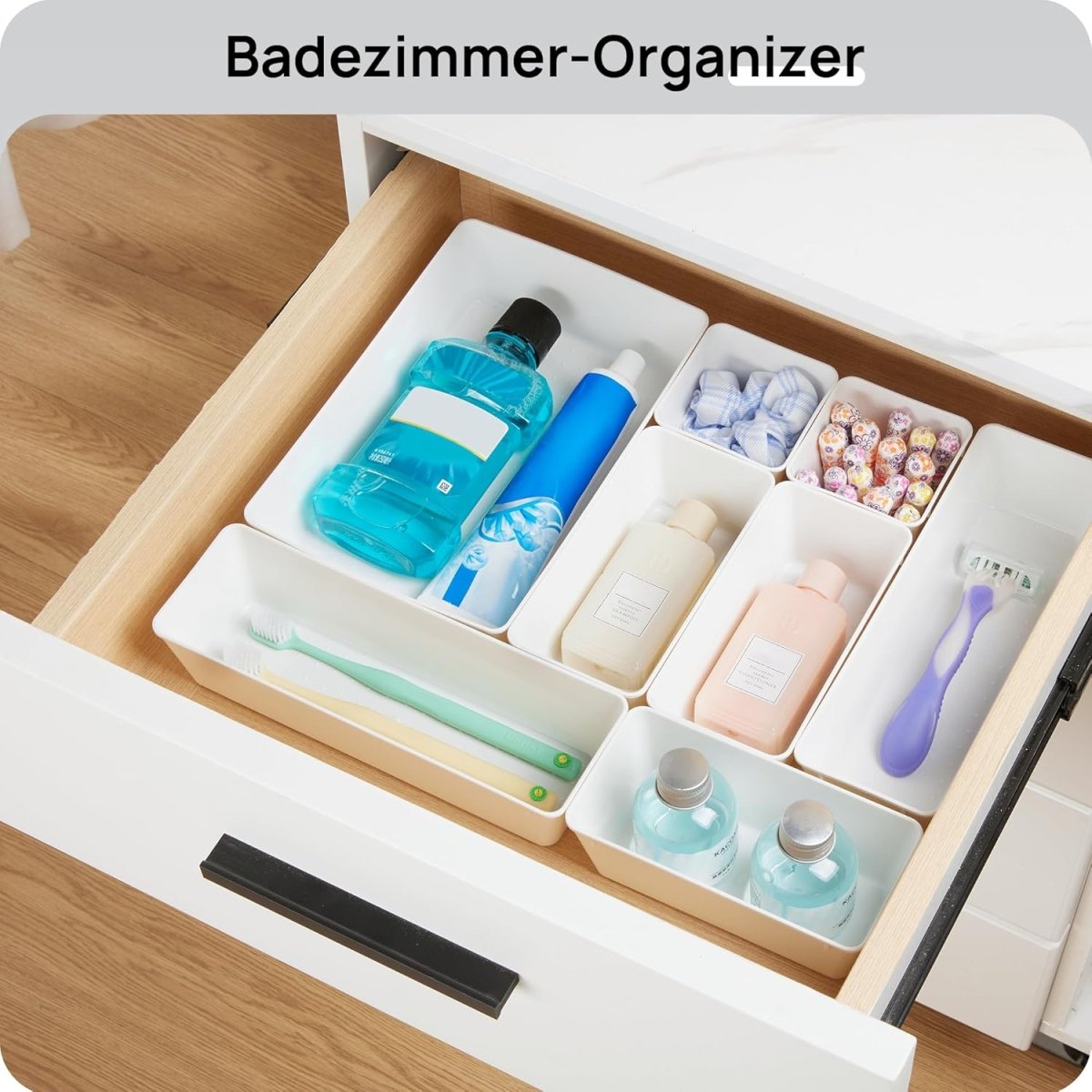 Vtopmart 25 PCS Clear Plastic Drawer Organizers Set, 4 - Size Versatile Bathroom and Vanity Drawer Organizer Trays, Storage Bins for Makeup, Bedroom, Kitchen Gadgets Utensils and Office - Homesidy.com
