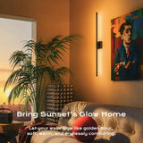31in Wireless Wall Sconces Set of Two, [Creates Sunset Glow Ambiance] Dimmable 2700K–6000K with 8000mAh Battery &amp; Display, Touch/Remote Control, Rechargeable Wall Lamps for Home Decor – Black - Homesidy.com