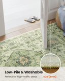 AMADA HOMEFURNISHING 8x10 Washable Area Rug, Low - Profile Large Area Rug with Non - Slip Backing &amp; Durable Edge Binding, Vintage Large Rugs for Living Room, Bedroom, Dinning Room - Homesidy.com