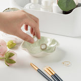 Mecaikru Ceramic Trinket Dish, Ring Tray, Decorative Jewelry Dish for Earrings Necklaces Watch Keys, for Women, White Green - Homesidy.com