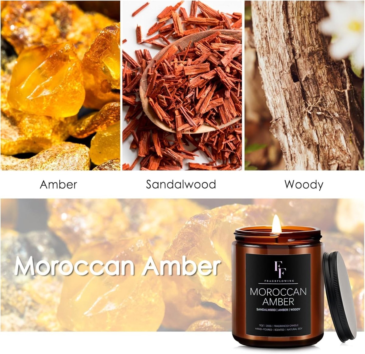 Eucalyptus &amp; Sage Scented Candles,Candles for Home Scented Aromatherapy Candles,Soy Wax Candle Gift for Women Men Amber Jar Candle, 7oz - Homesidy.com