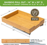 HOLDN’ STORAGE Bamboo Wooden Pull out Cabinet Organizer. 17&34; W x 21&34; D - Requires At Least a 18.25&34; W x 21&34; D.Cabinet Opening. W/Lifetime Limited Warranty. Bamboo Tray and Heavy gauge metal rails. - Homesidy.com